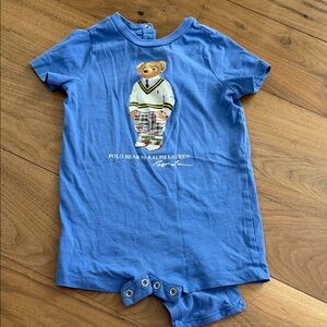 Ralph Lauren Blue Polo Bear Onesie